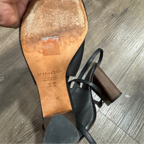 Vince Palero Block Heel Sandal black leather size 9 - Picture 6 of 8